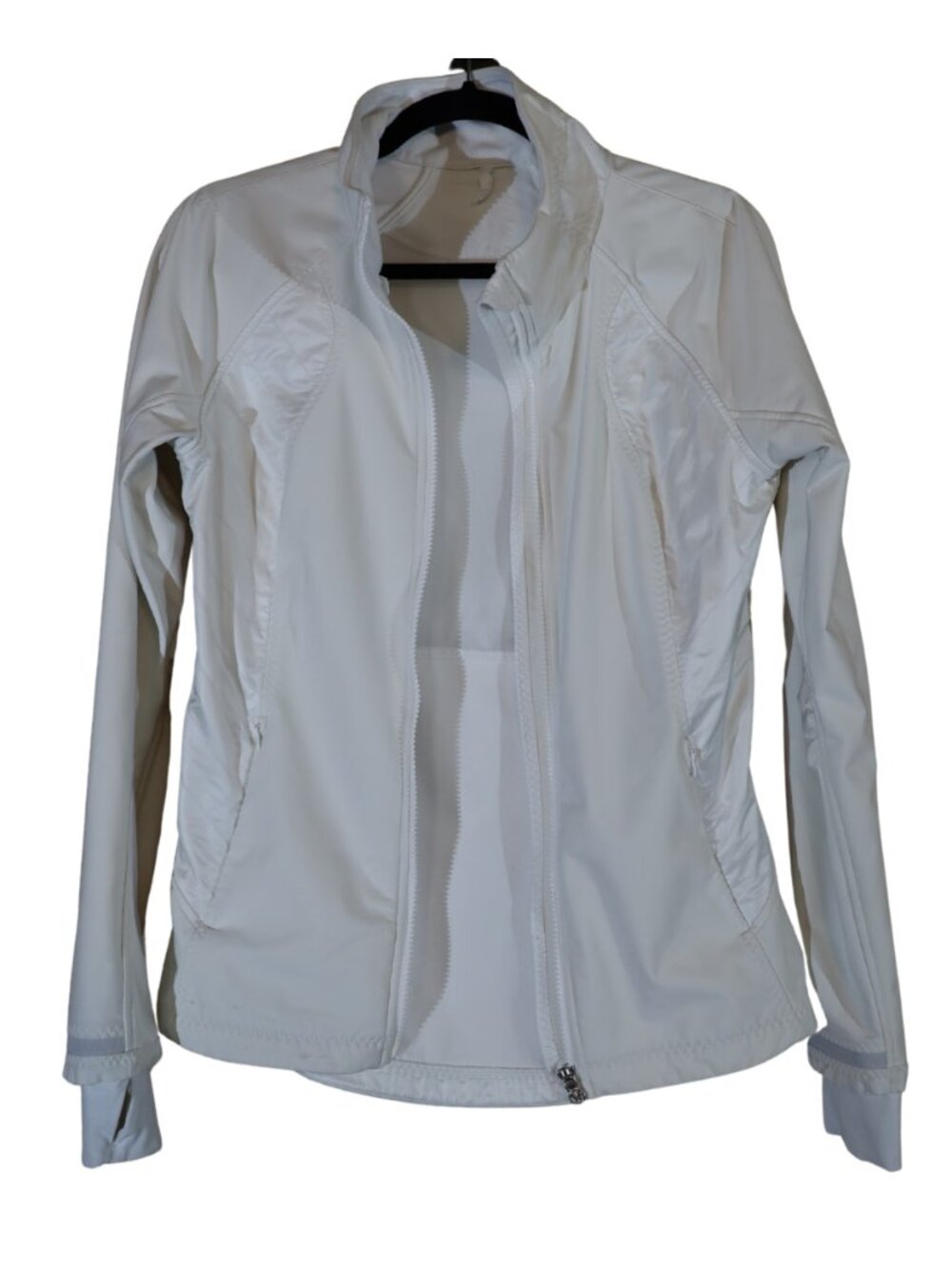 Lululemon White Full Zip Athletic Running Jacket Size 6 Like New